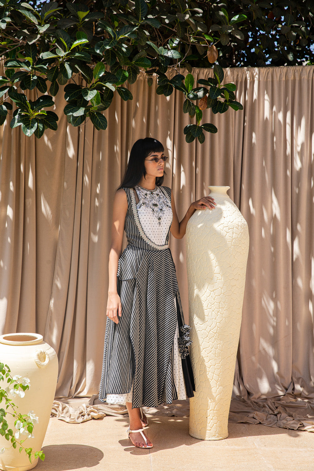 Wrap Style Lounge Jacket with Fitted Kurta & Churidar