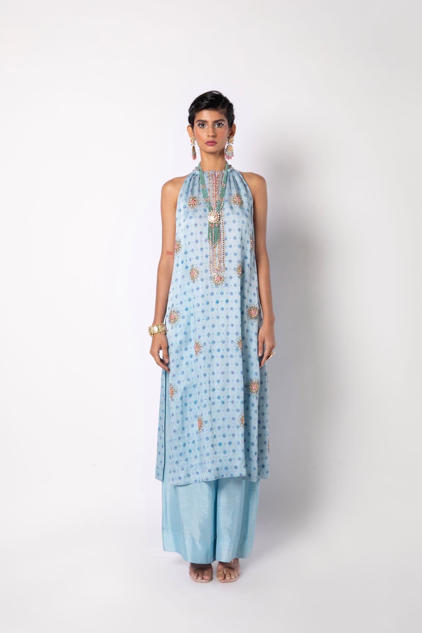 Dusk Linen Kurta with Pants Set