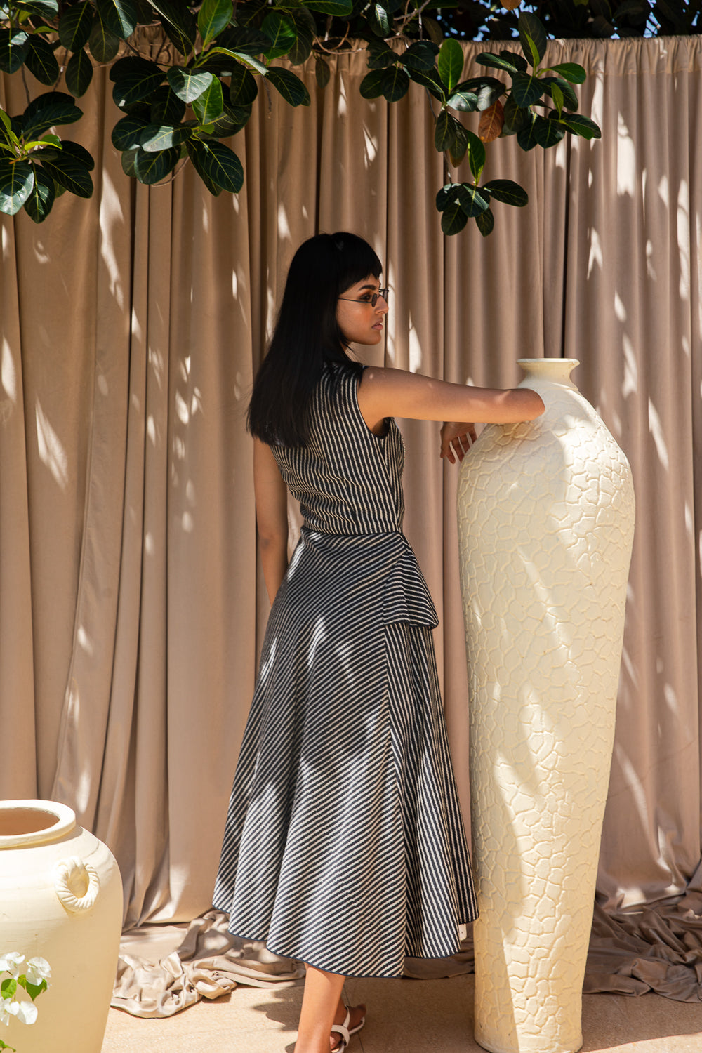 Wrap Style Lounge Jacket with Fitted Kurta & Churidar