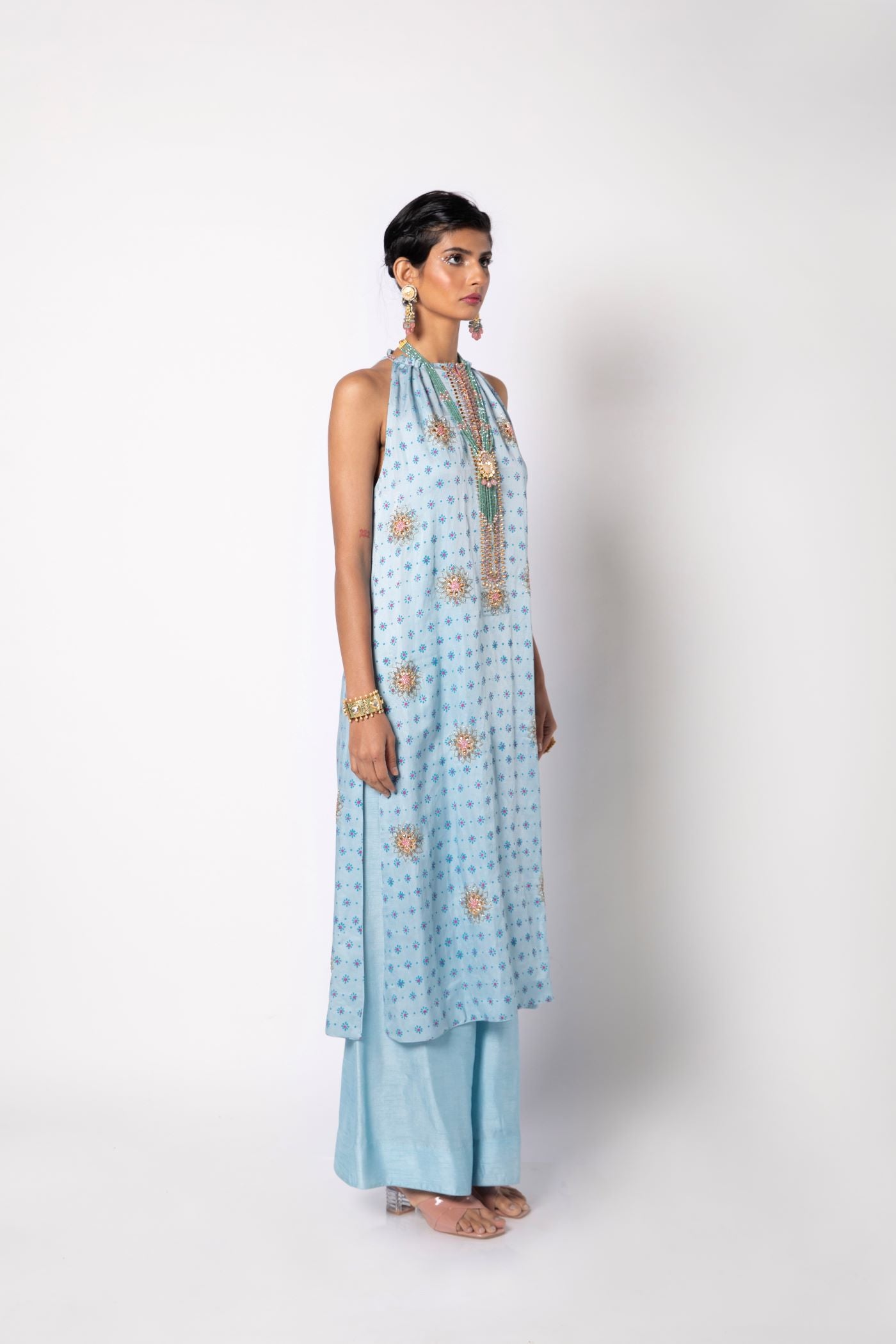 Dusk Linen Kurta with Pants Set