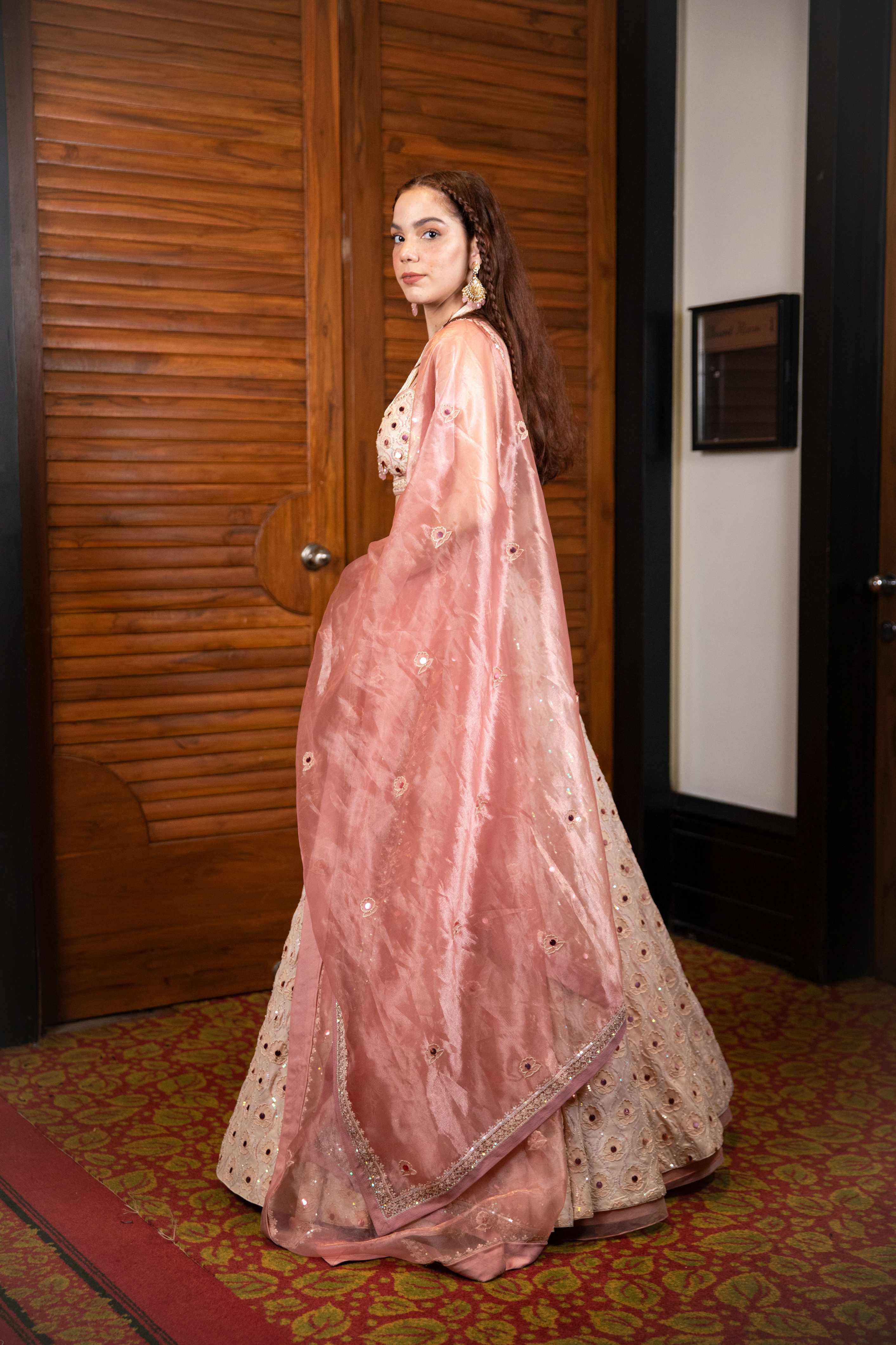 Champagne Color Lehenga Choli & Dupatta Set