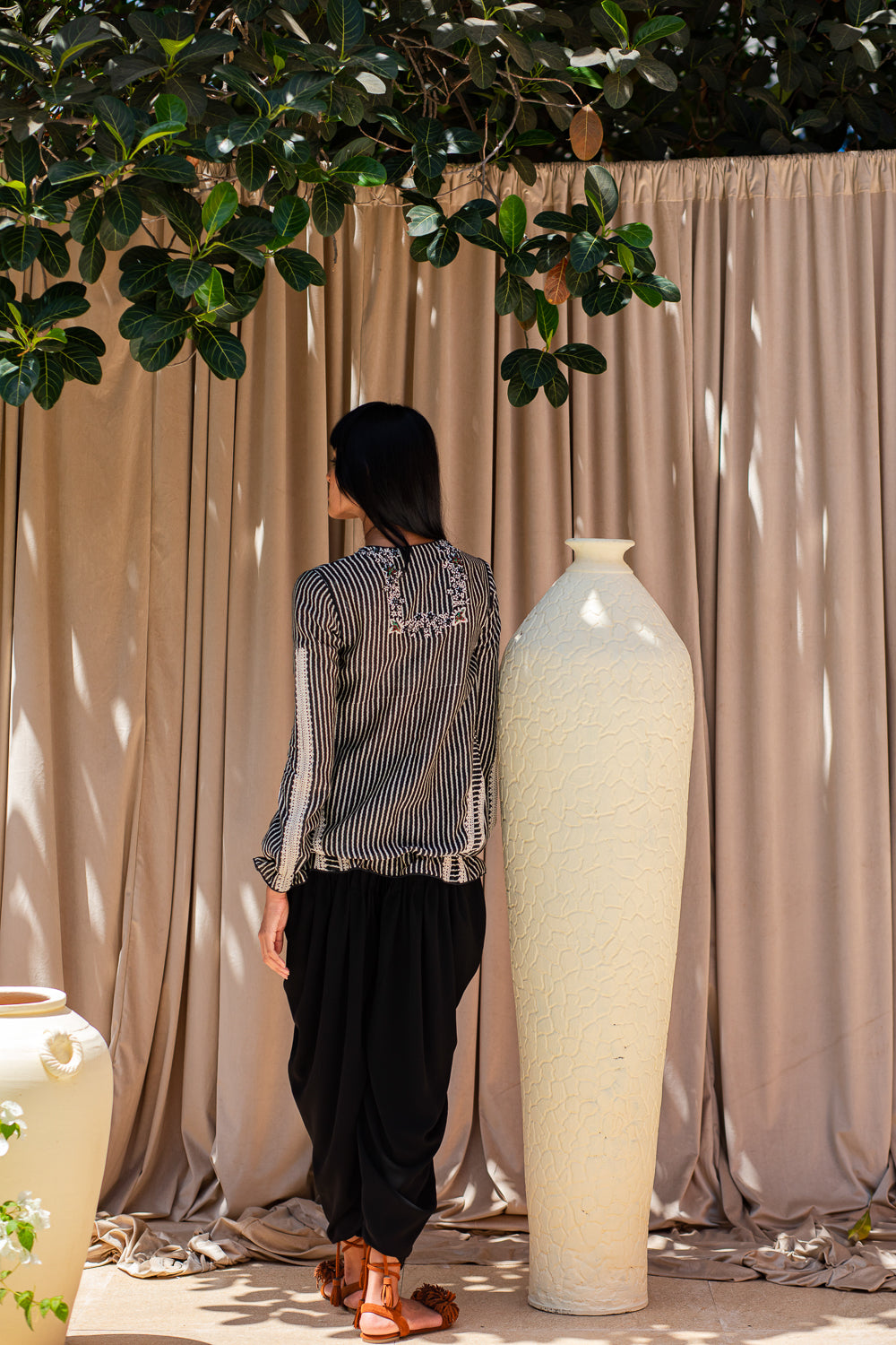 Blouson Blouse and Dhoti Pants