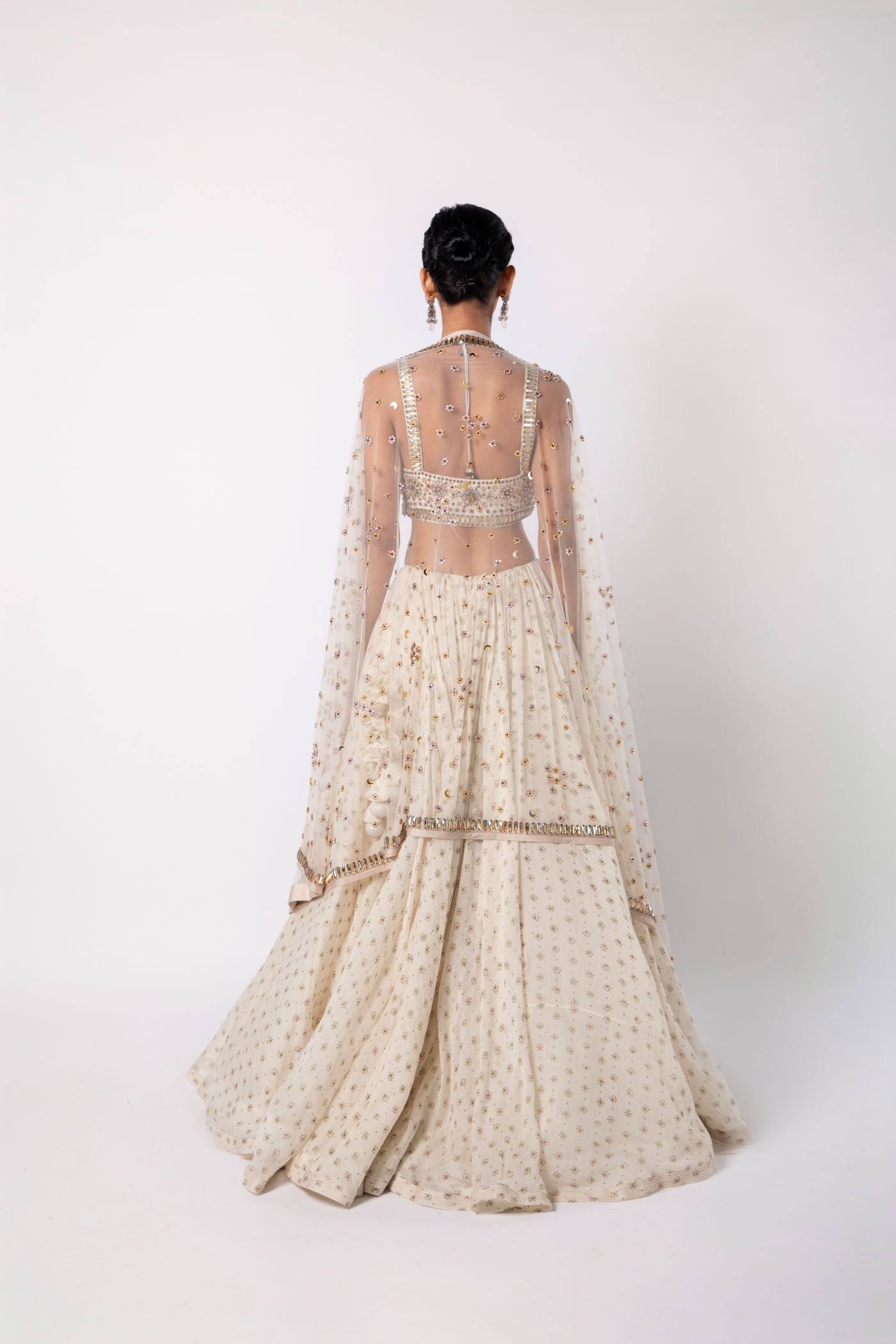 Ivory Lehenga and Strap Blouse with Dupatta Set