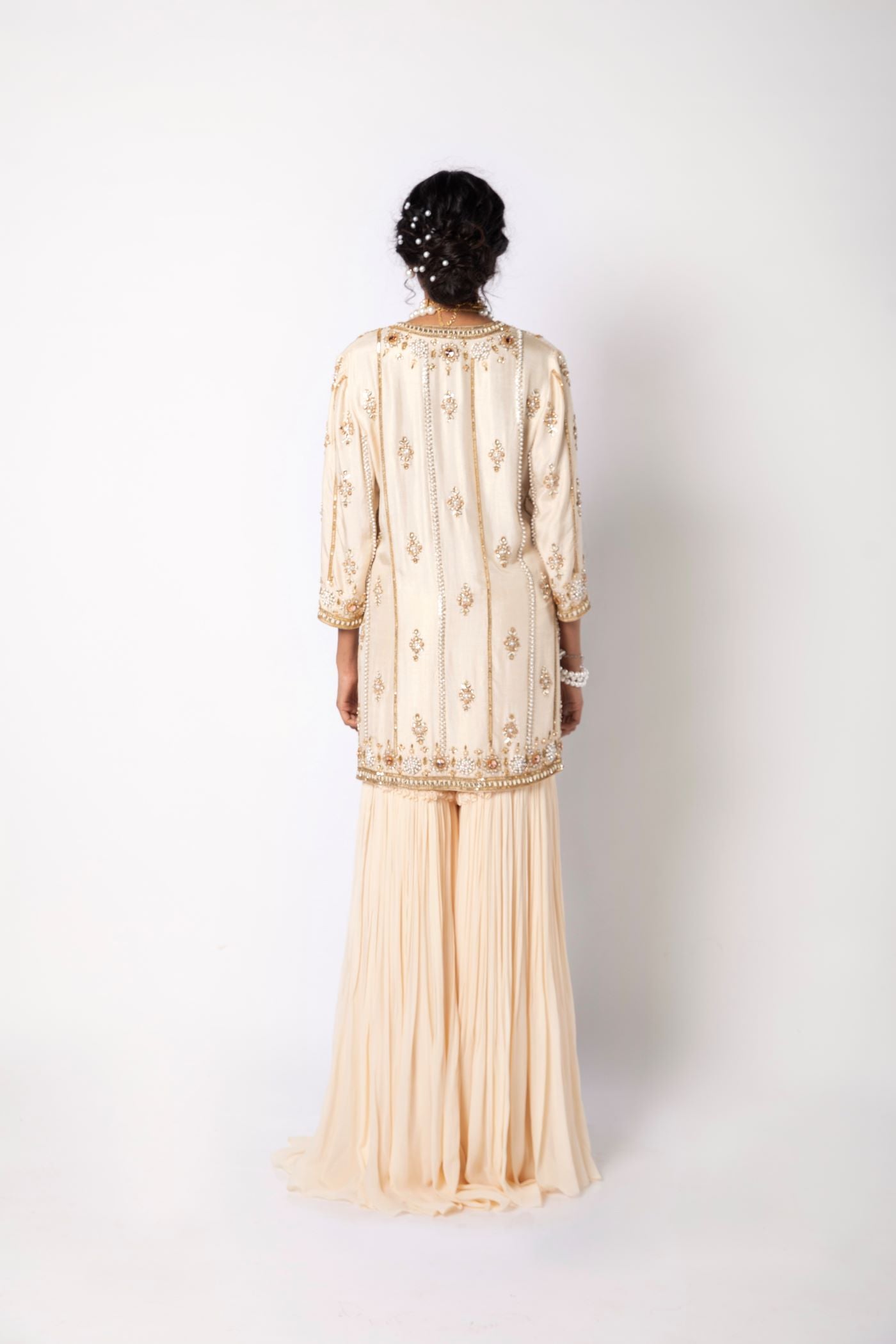 Ivory Kurta with Gharara Set
