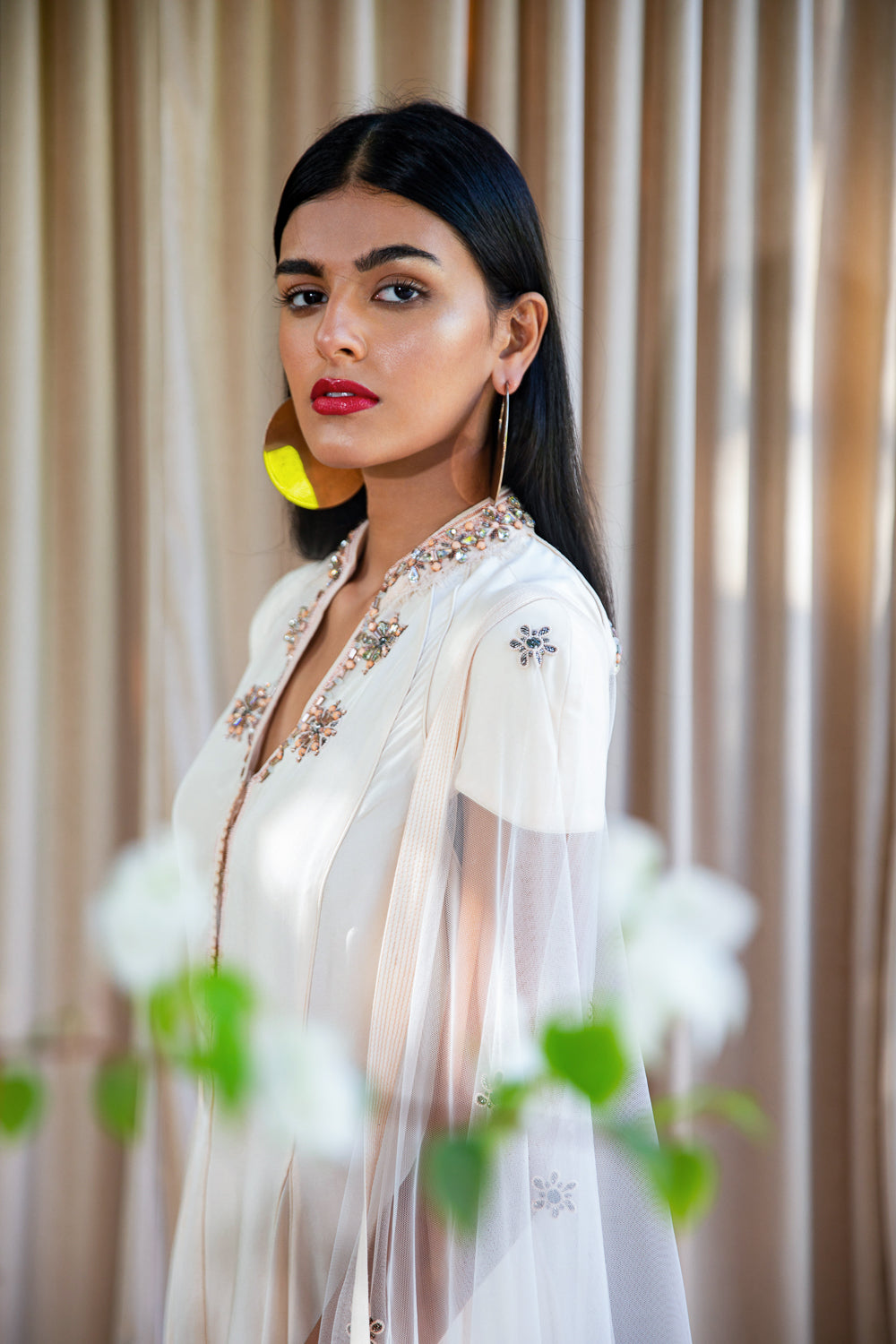 Panelled Kurta Dress with Churidar & Dupatta