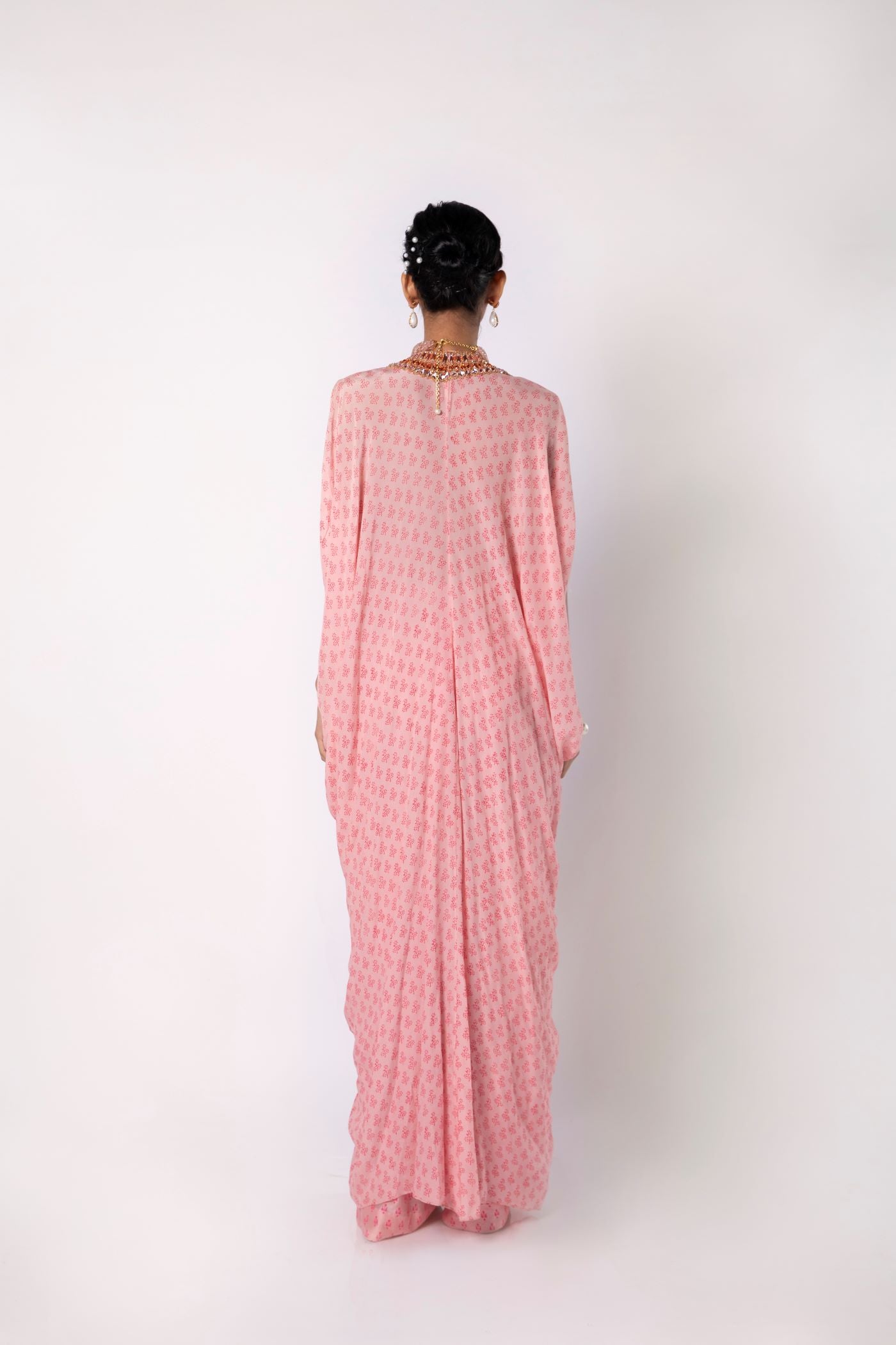 Roseate Pink Kaftan with Straight Pants Set