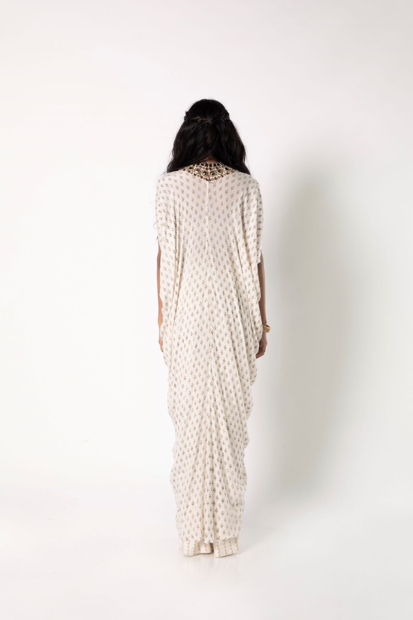 Ivory Kaftan with Straight Pants Set