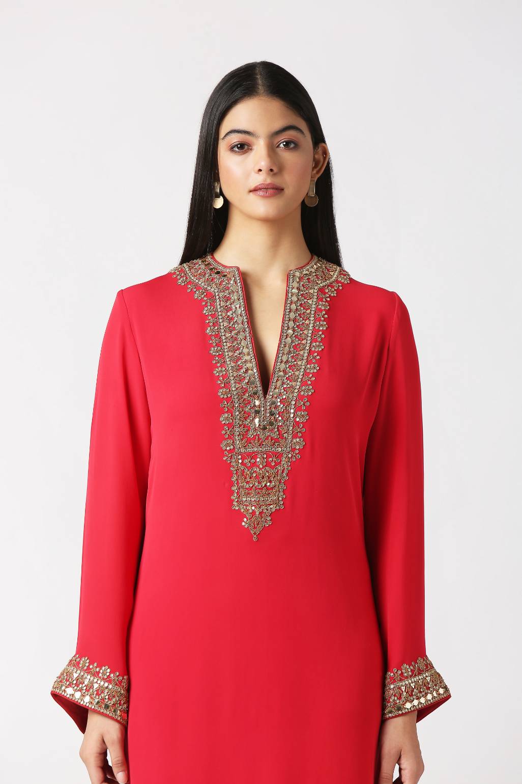 Fiesta Pink Long Kurta and Churidar Set
