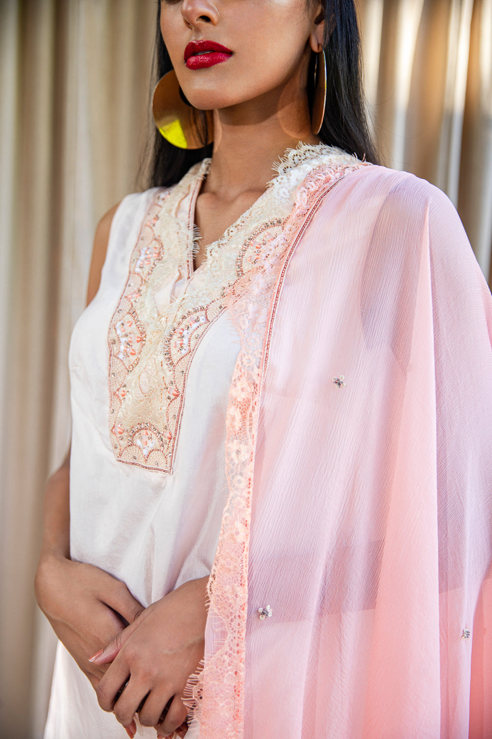 Short Kurta with Gharara And Dupatta