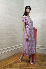Kaftan with Churidar and Dupatta Set