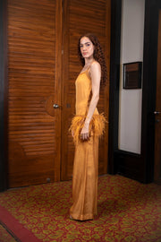 Yellow Short Kurta With Pallazo Set