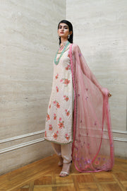 Beige Kurta Palazzo and Dupatta Set