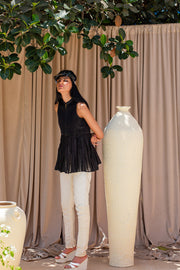 Empire Line Blouse with Pleated Flare