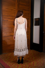 Ivory Strappy Kurta with Churidar Set