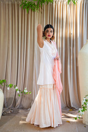 Short Kurta with Gharara And Dupatta