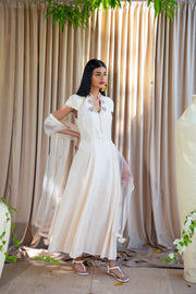 Panelled Kurta Dress with Churidar & Dupatta