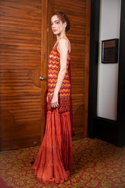 Orange Kurta with Gharara & Dupatta Set