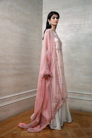 Pink Kurta Palazzo and Dupatta Set