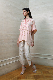 Pink Top with Dhoti Pants Set