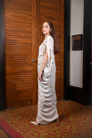 Beige Kaftan with Churidar Set