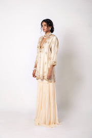 Ivory Kurta with Gharara Set