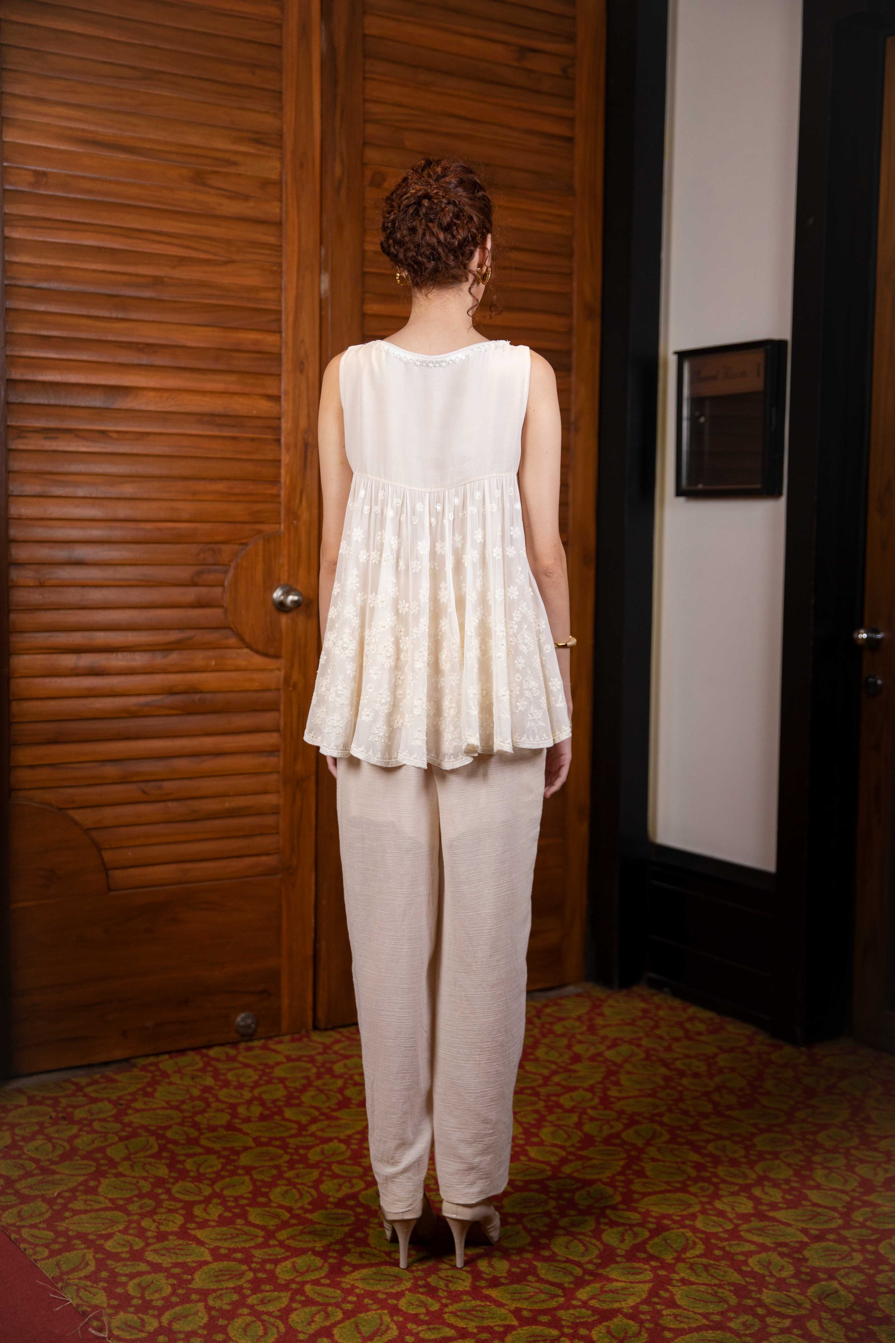 Ivory Top with DhotiSet